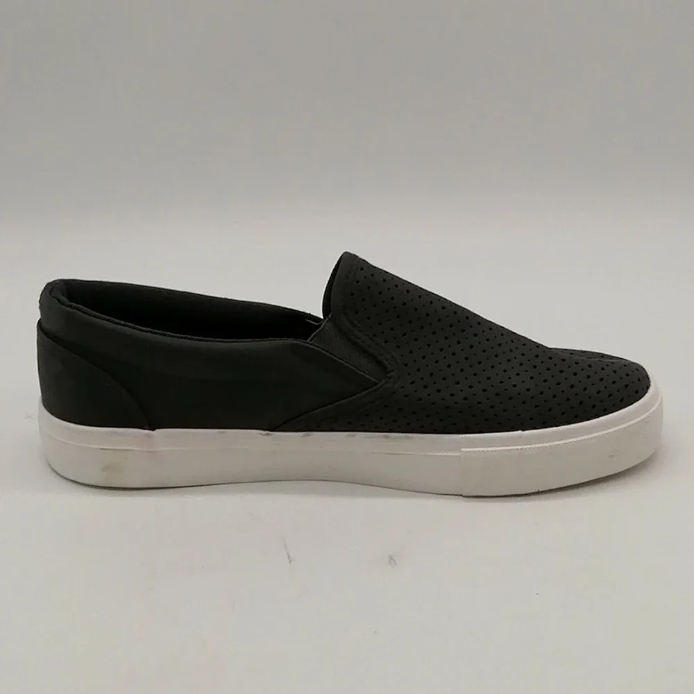 Jenn Ardor Shoes Womens Flat Heel Sneaker Cushioned Perforated Dark Gray 10